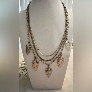 Gold Layered Leaf Pendant Necklace 🍂